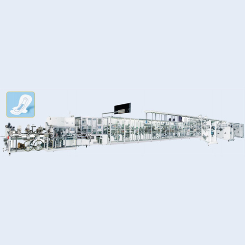 Full Servo Sanitary Napkin Production Line Plus Auto Bagger