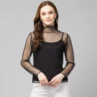 Pbb Black Ladies Top - Pattern: Plain