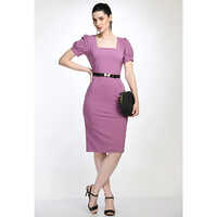 Bo90 Ladies Purple Dress - Modern Style, Short Sleeves, Washable Fabric,  Plain Pattern | Suitable For All Seasons, Perfect For Any Occasion at Best  Price in New Delhi | Avyola