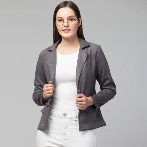 Bo76 Grey Ladies Coat - Feature: No Fade