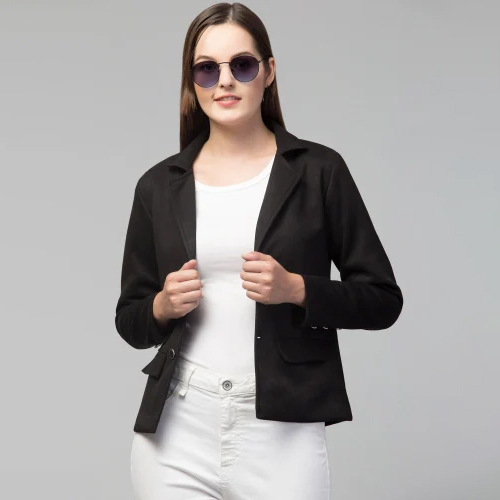 Bo76 Black Ladies Coat - Feature: Washable