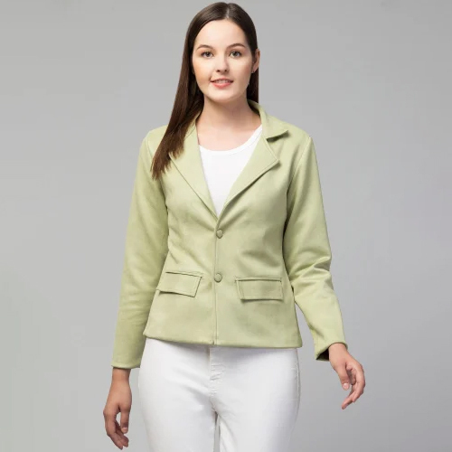 Bo76 Light Green Ladies Coat - Feature: Washable