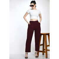 BO88 Ladies WinePant - High-Quality Rayon Material, Quick-Drying | Elegant Wine Color for All Seasons, Versatile for Casual to Formal Wear