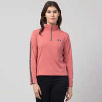 Ht Pink Ladies Collar T Shirt - Cotton Blend, Long Sleeves | Plain Pink Design For Effortless Styling And Everyday Comfort