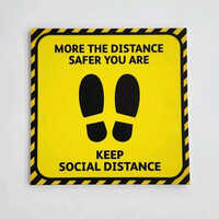 Vinyl Foot Printing Flooring Stickers - Pvc Material, Square Shape, Multicolor Design | Adhesive Stickers For Effective Advertising