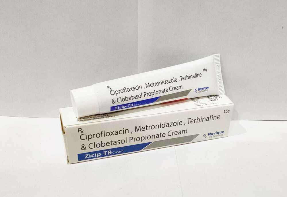 Ciprofloxacin 1% + Metronidazole 2% + Terbinafine 1% + Clobetasol 0.05% + Methylparaben 2% + Propylparaben 0.02% (Cream)