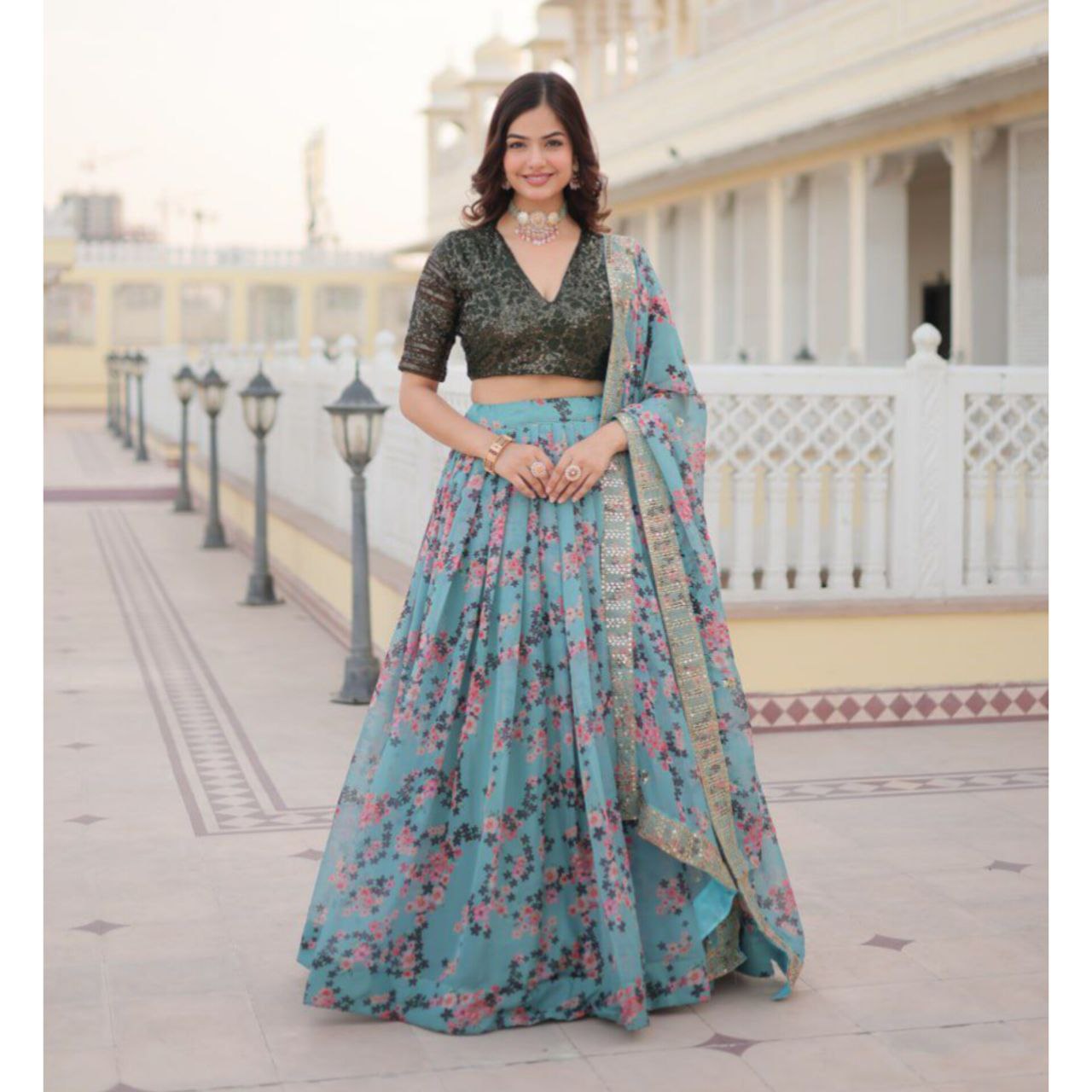 Designer Silk Lehenga Choli With Rich Digital Printed, Designer Wedding function wear Lehenga, Party Wear lehenga choli.