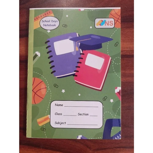 NS 36 Pages English Single Line School Notebook - Soft Cover, 18x24cm Size | Square Shape, Stylish Printed Design, Easy to Use