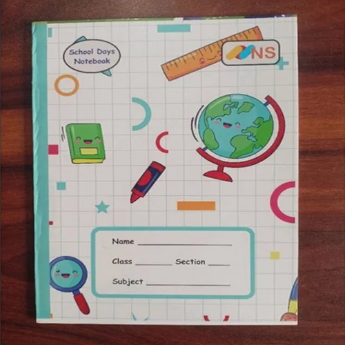 NS 36 Pages Maths School Notebook - High-Quality Paper, 18x24cm Size, Soft Cover | Saddle-Stitched Binding, Square Shape, Printed Design