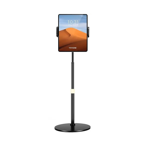 Adjustable Metallic Desktop Tablet Stand - Color: Black