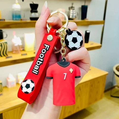 Rubber Key Ring - Color: Red