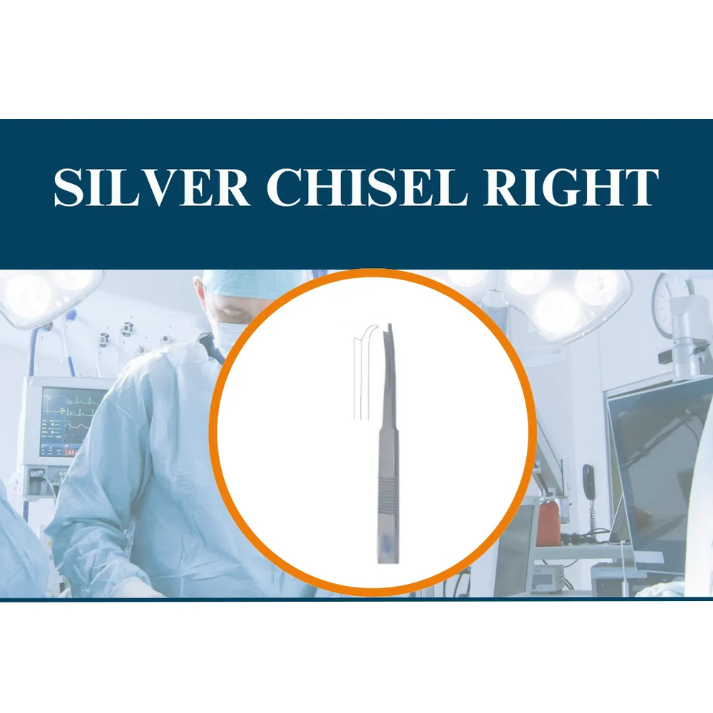 SILVER CHISEL Right - Stainless Steel, Standard Size | Straight Blade, Polished Finish, Lightweight, Reusable, Sterilized