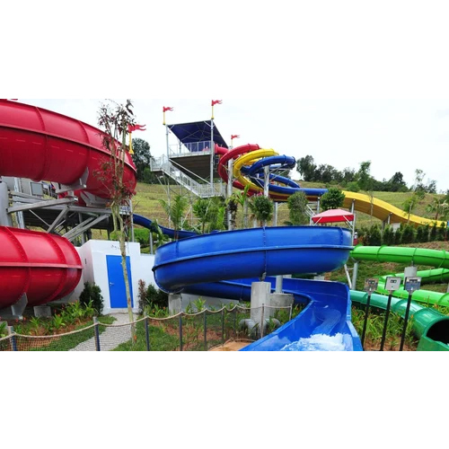 Paint Coated Water Park Slide - High-Quality FRP Material, Custom Track Length for Optimal Fit, High Safety Level for Children's Enjoyment, Park-Style Aesthetic Enhancements