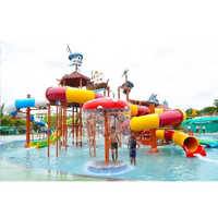 Water Pool Park Slide - Durable Frp Material, Custom Track Length For Children | High Safety Level, Endless Fun For Water-based Activities