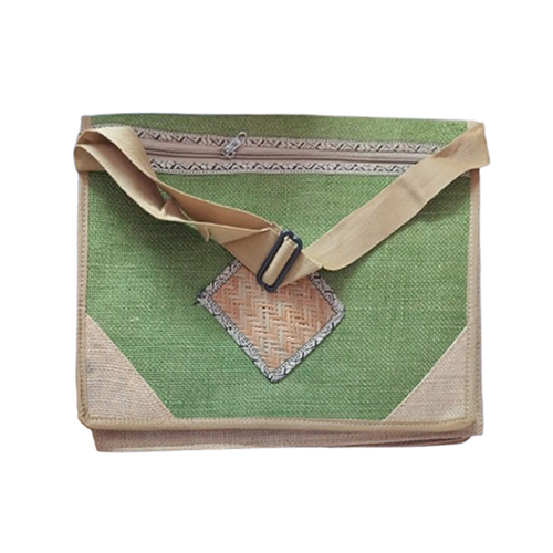 Fancy Jute Side Laptop Bag