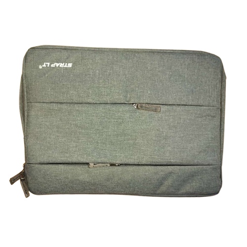 Grey Plain Jute Laptop Bag