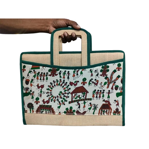 Fancy Crunch Jute Laptop Bag