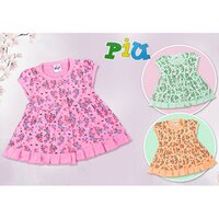 6293 Baby Girls Printed Front Open Frocks - Cotton, Sleeveless, Summer Wear | Washable, Comfortable, Adorable Party And Casual Prints