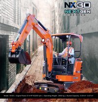 Tata Hitachi Nx 30 Mini Excavator - Mild Steel, 2900 Kg, 2100 Mm Boom Length, 1200 Mm Arm Length, 32 L Fuel Tank Capacity, Manual Control System | High-performance, Oil Cooling System, Versatile Design