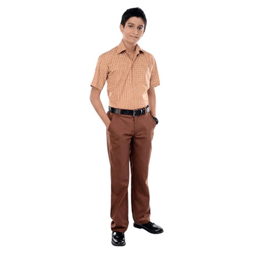 Boys Striped Shirt And Plain Pant Set - Collar Type: V Neck