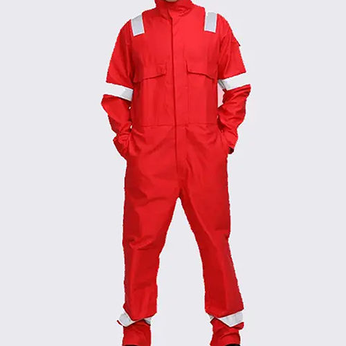 100% Cotton Industrial Coverall - Color: Red