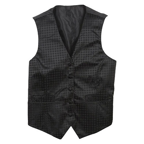 Black Pattern Mens Waistcoat - Material: Polyester