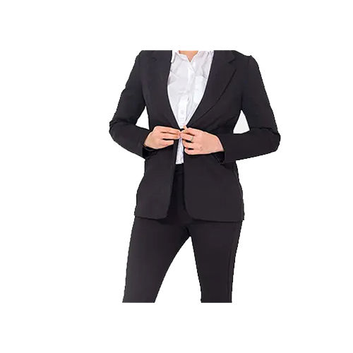 Black Business Womens Blazer - Fabric Type: Cotton