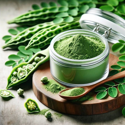 Moringa Powder - Pure Herbal Leaves Blend | Versatile For Dietary, Personal Care, Skin Nourishment, Room Temperature Storage, 6-12 Months Shelf Life