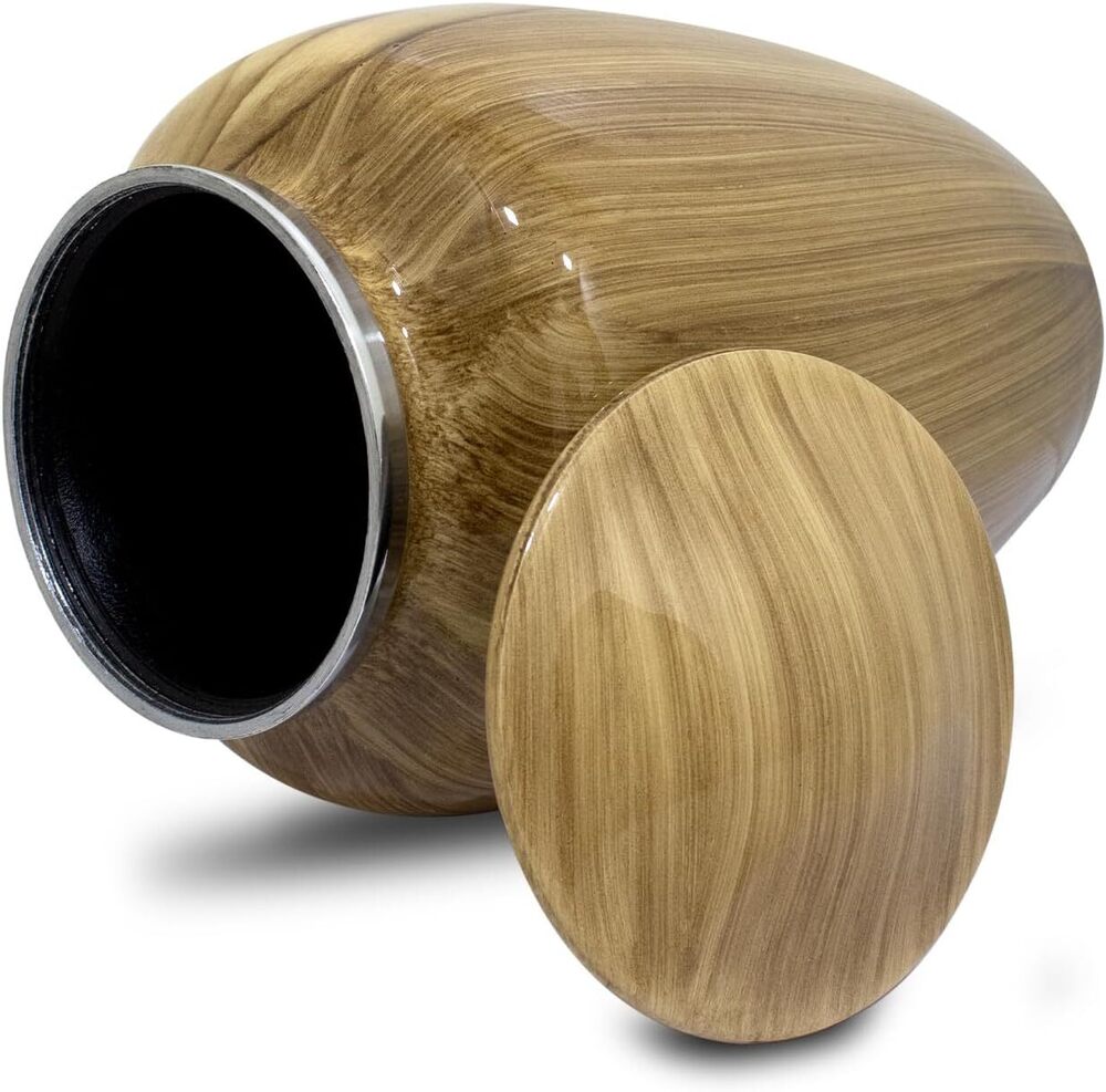 Wooden Finish Metal Adult Cremation Urn for Ashes
