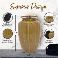 Wooden Finish Metal Adult Cremation Urn for Ashes