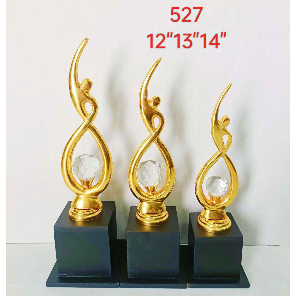 Diamond Trophy Award #527 - Die Casting Metal 12 Inch Various Colors | Customized Logo Sport Theme Ideal For Business Gift & Home Decoration