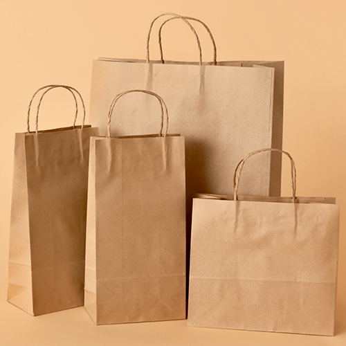 Kraft Brown Twisted Handle Paper Carry Bags - Color: Different Available