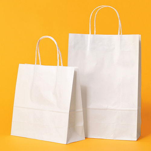 Kraft White Twisted Handle Paper Carry Bags - Color: Different Available