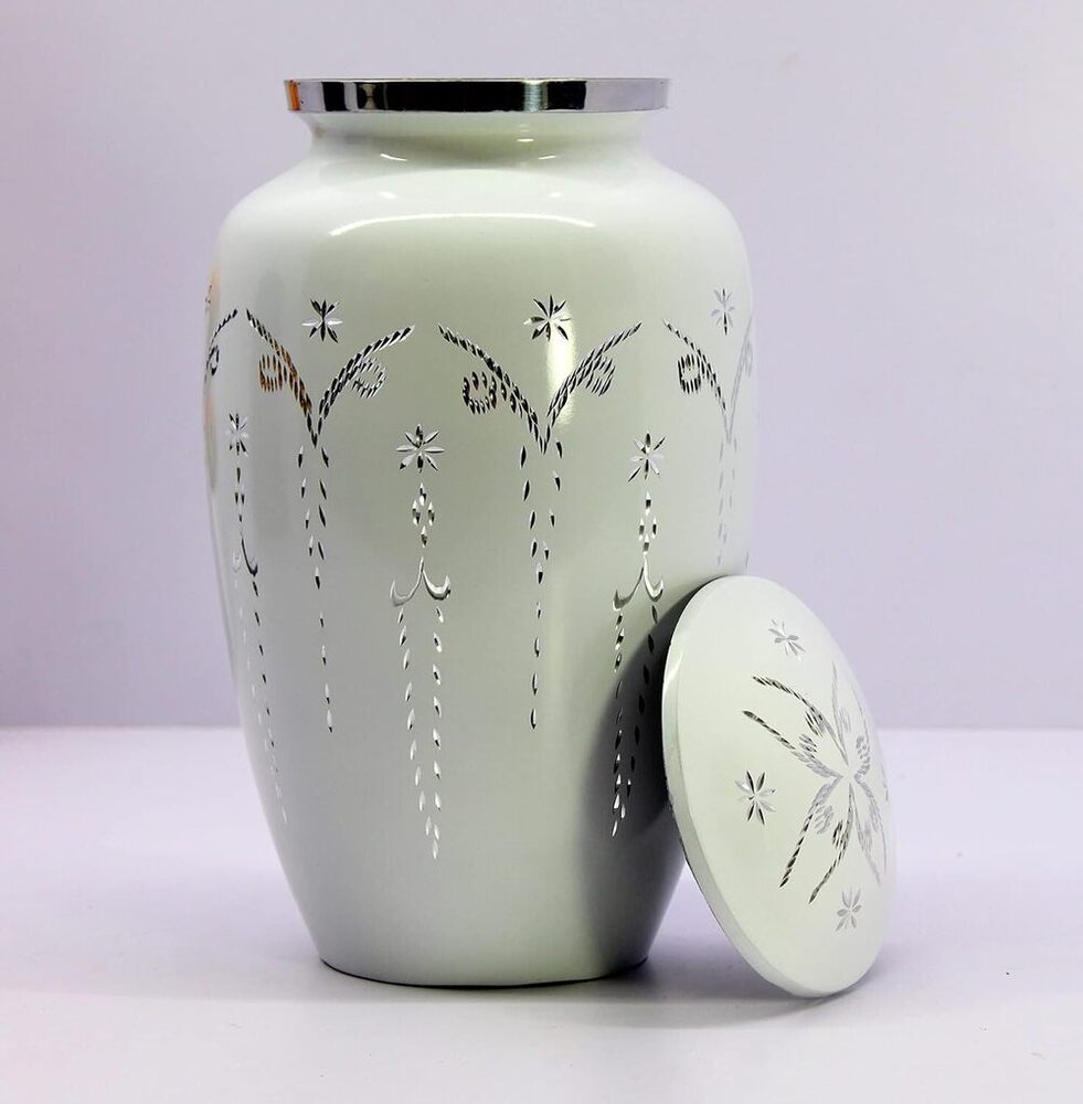 Diamond Engraved Metal Adult Cremation Urn for Human Ashes
