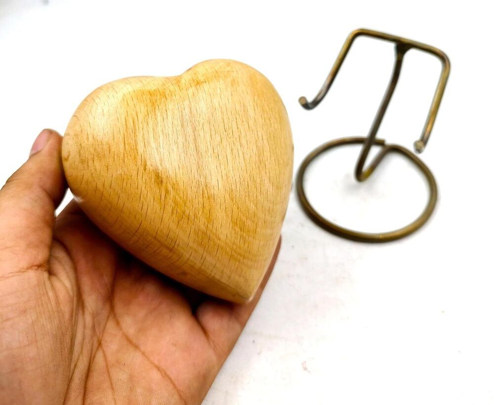 Wooden Finish on Metal Heart Shaped keepsake Cremation Urn for Ashes Memorial Gifts Funeral Urns