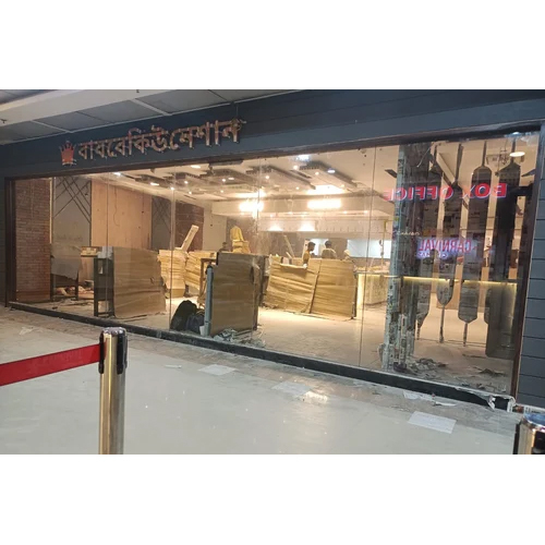 Transparent Toughened Glass Door - Height: 90 Inch (In)