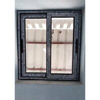 2 Track Upvc Sliding Window - High-quality Plastic Material, Various Sizes Available, Polished Finish, Sleek Black Color, Ideal For Home/villa Use