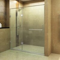 Toughened Glass Shower And Accessories - Glass Material, Square Shape, Hinged Door | Elegant Design For Residential And Commercial Bathroom Use