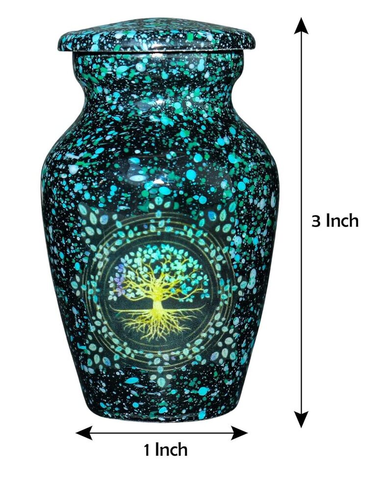 Tree Of Life Keepsake Cremation Urn For Ashes Metal Memorial Funeral Urns Supplies - Color: Printed