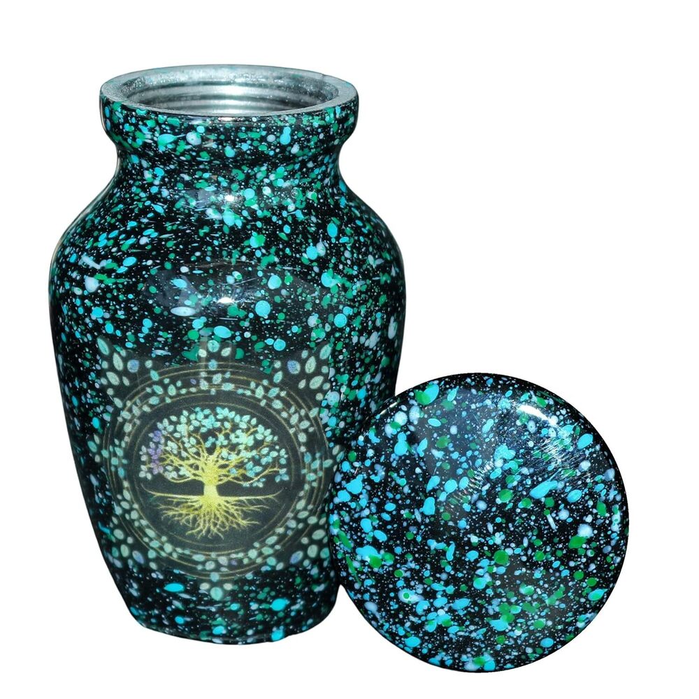 Tree Of Life Keepsake Cremation Urn For Ashes Metal Memorial Funeral Urns Supplies - Color: Printed