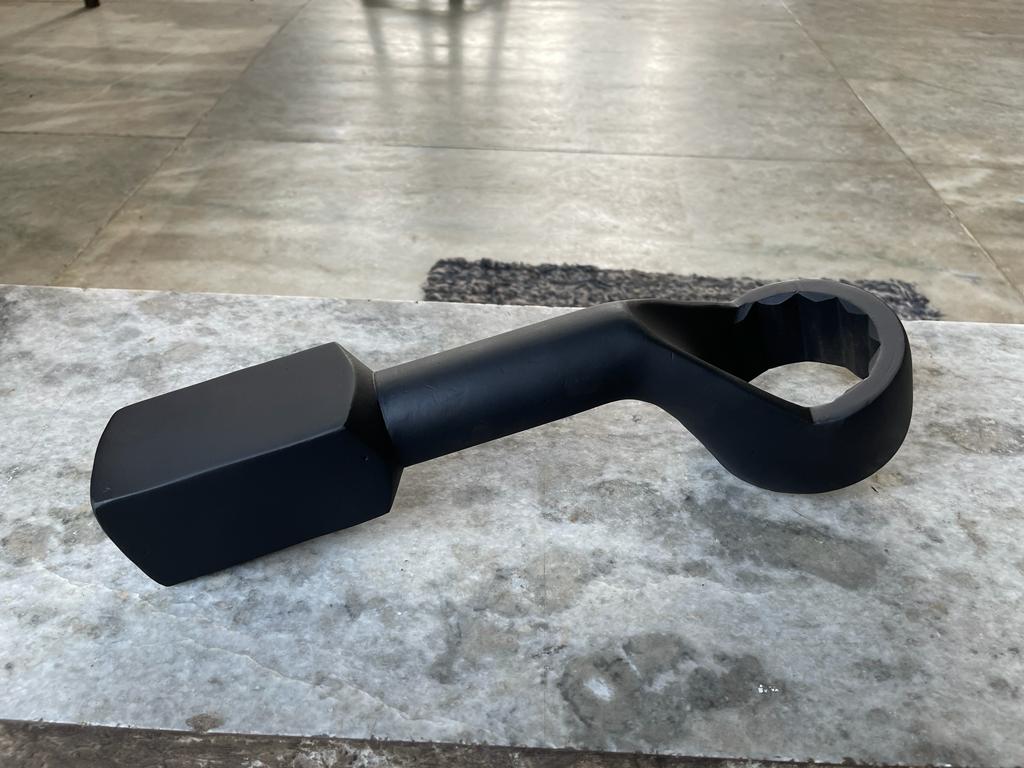 Heavy Duty Slogging Deep Offset Ring Spanner - Color: Black