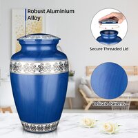 Bordered Design Aluminium Adult Cremation Urn for Human Ashes Memorial Urns