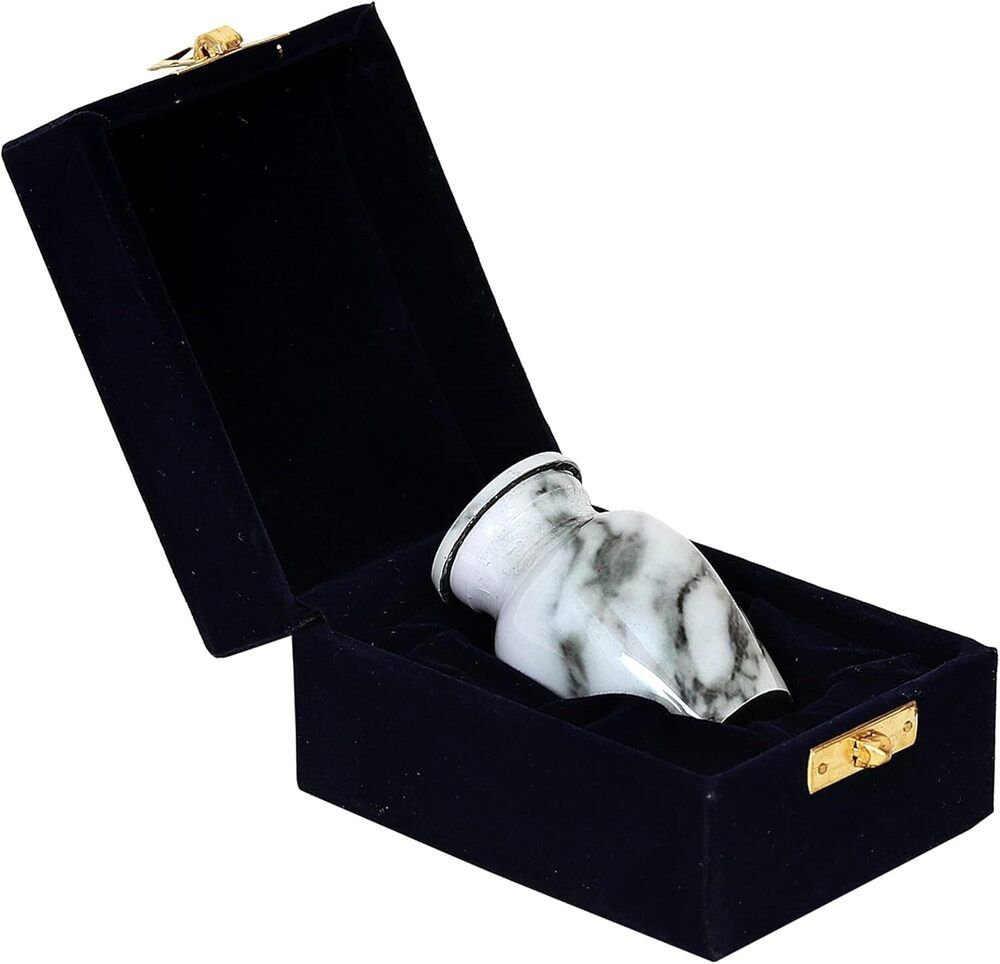 Lovely Elegant Small Keepsake Cremation Urn for Ashes -Small Funeral Urn with Velvet Box