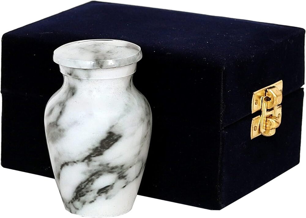 Lovely Elegant Small Keepsake Cremation Urn for Ashes -Small Funeral Urn with Velvet Box