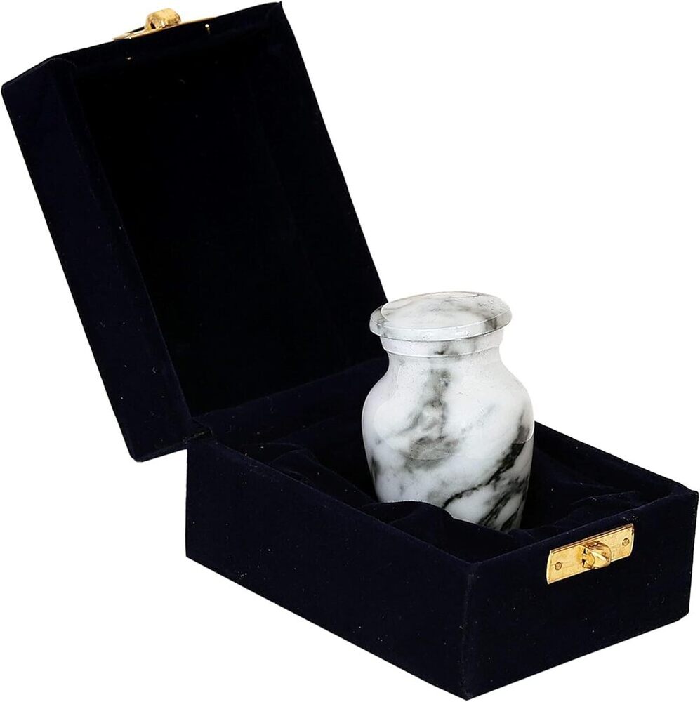 Lovely Elegant Small Keepsake Cremation Urn for Ashes -Small Funeral Urn with Velvet Box