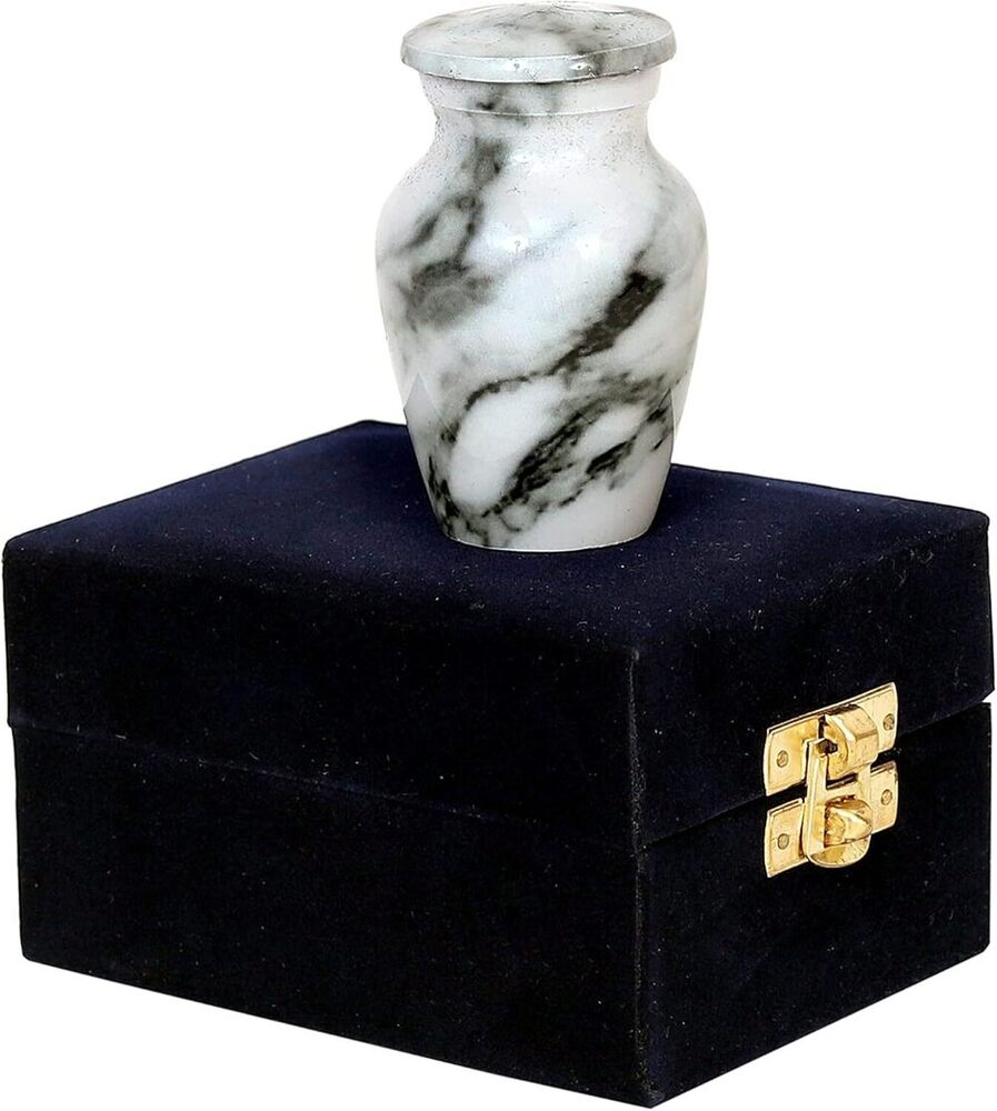 Lovely Elegant Small Keepsake Cremation Urn for Ashes -Small Funeral Urn with Velvet Box