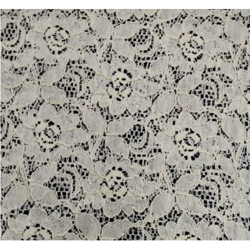 Fancy Cotton Lace Net Fabric - Attributes: Washable