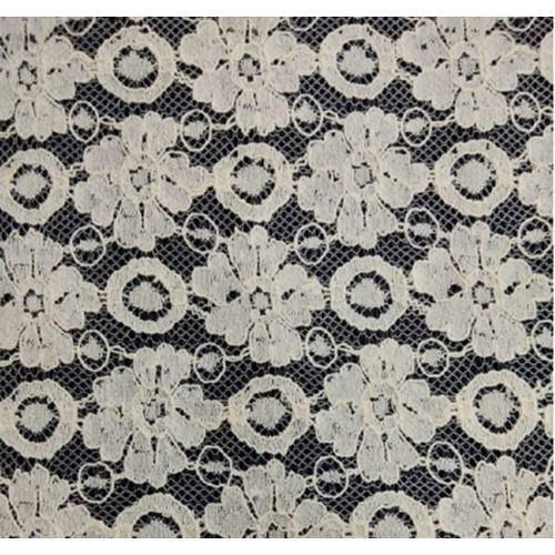 Designer Cotton Lace Net Fabric - Attributes: Washable