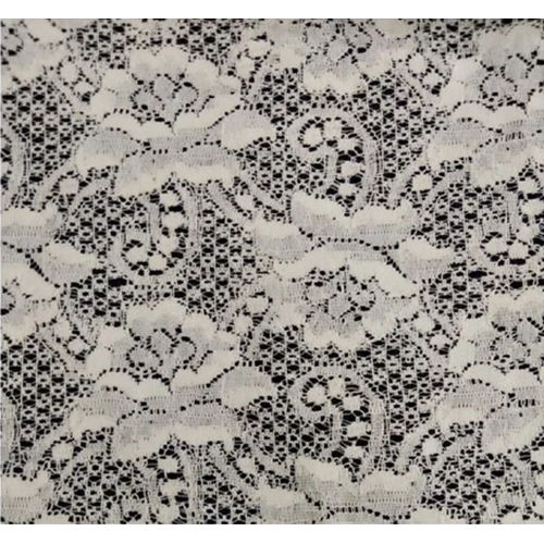 White Net Lace Fabric - Attributes: Washable