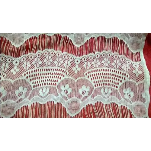 Red Nylon Eyelash Lace Fabric - Attributes: Light In Weight